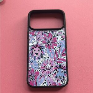 Floral Lion Pattern iPhone 17 Pro Max Case - Black, Pink, Blue